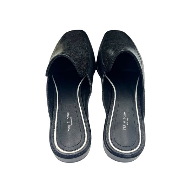 rag & bone Black Aslen Loafer Mule Size 8.5 - Picture 5 of 16